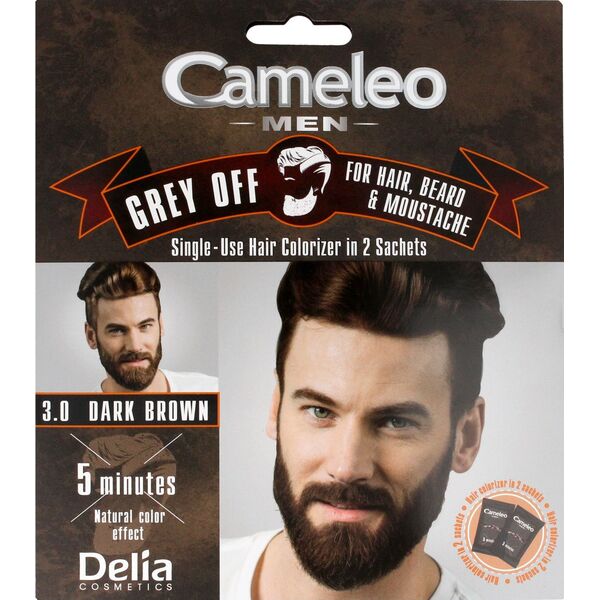 Delia Cosmetics Cameleo Men Krem do włosów,brody i wąsów nr 3.0 dark brown