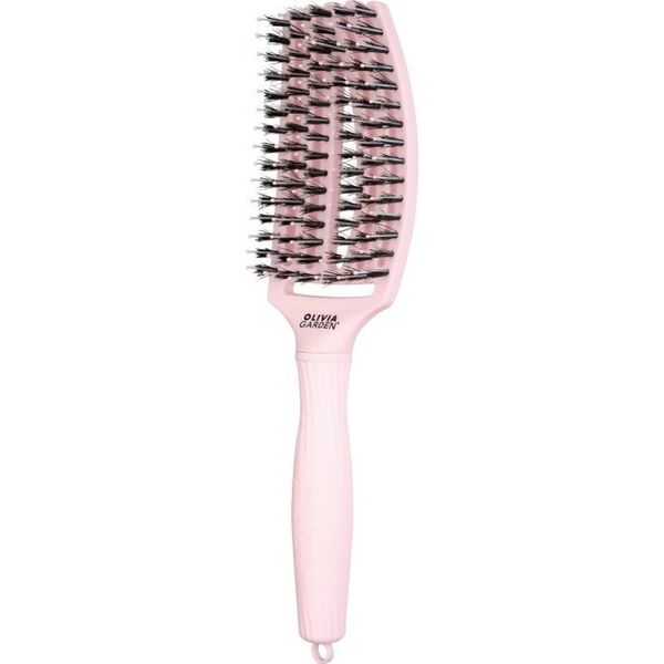 Olivia Garden Fingerbrush Pink Pastel, szczotka z włosiem z dzika, Medium