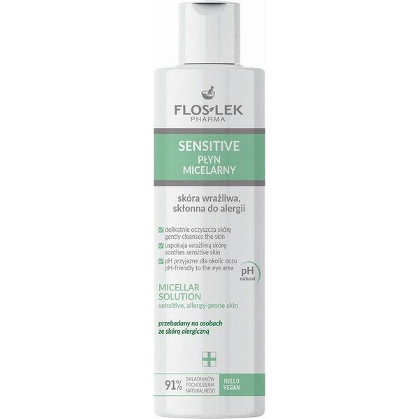Floslek Flos-Lek, Sensitive Płyn micelarny do skóry wrażliwej, 225 ml - Długi termin ważności!