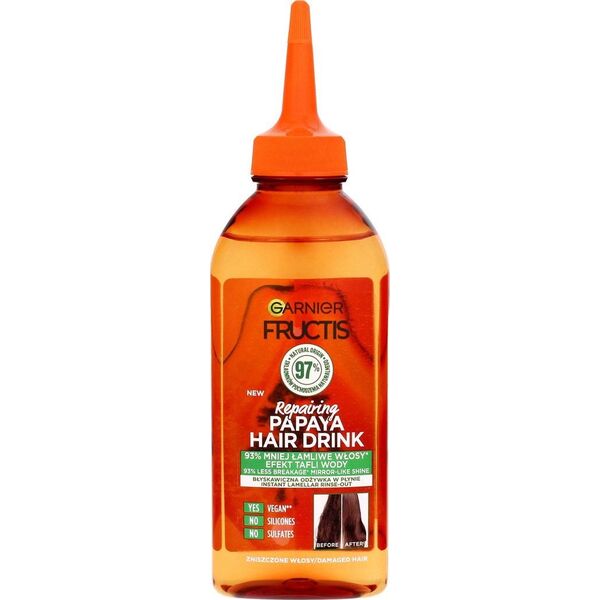 Garnier Hair Drink Błyskawiczna Lamellarna Odżywka w płynie do włosów zniszczonych - Papaya 200ml