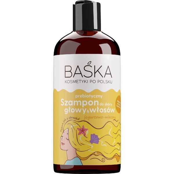 Solverx BAŚKA Kosmetyki Po Polsku Prebiotyczny Szampon do skóry głowy i włosów - jogurtowo mleczny  500ml