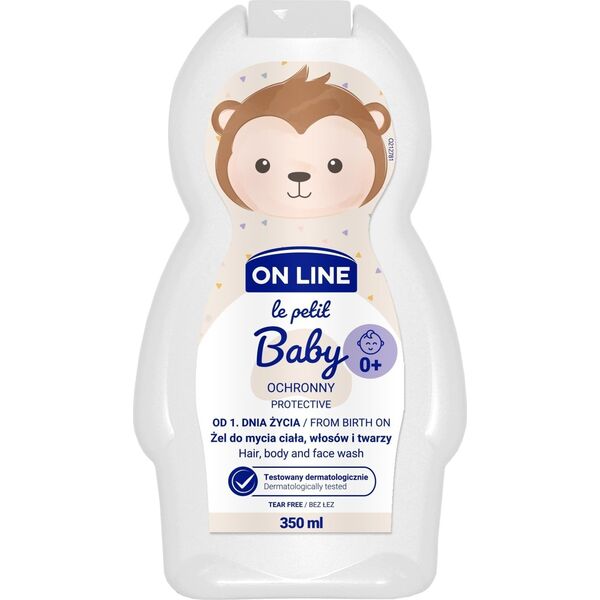 AA On Line Le Petit Baby Ochronny Żel 3w1 do mycia twarzy,ciała i włosów - od 1 dnia życia  350ml