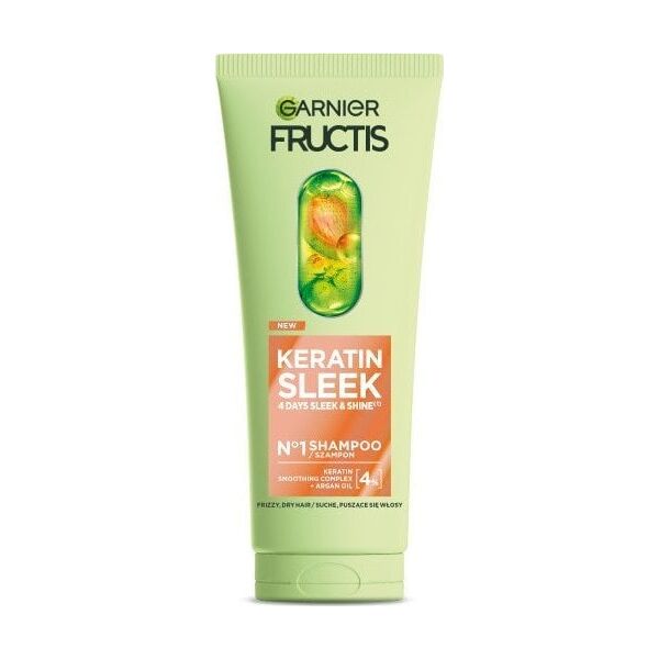 Garnier Fructis Keratin Sleek szampon do włosów suchych i puszących się 200ml