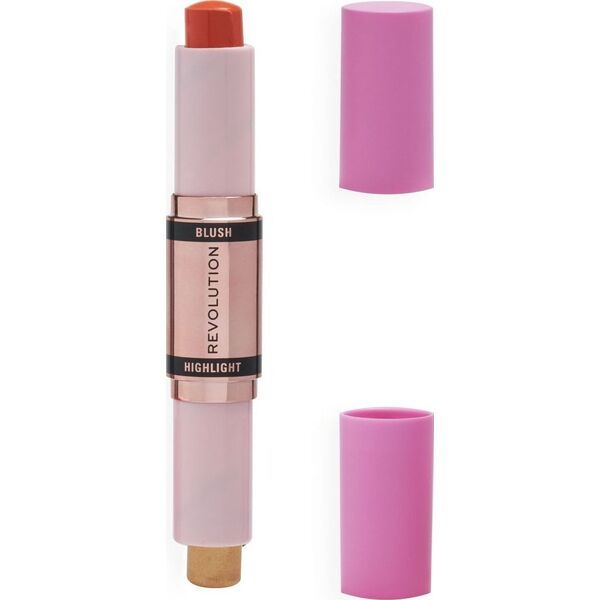 Makeup Revolution Blush & Highlight Stick Róż i Rozświetlacz w sztyfcie 4g Coral Dew (02)