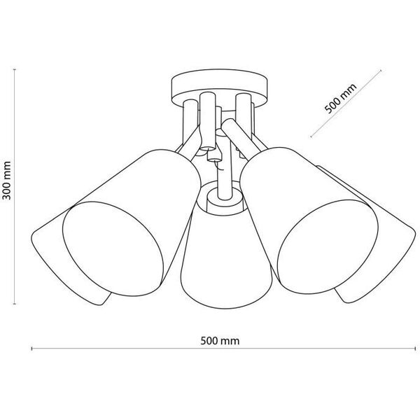 Φωτιστικό οροφής TK Lighting Vaio 575 5x15W E27 μαύρο/ξύλινο