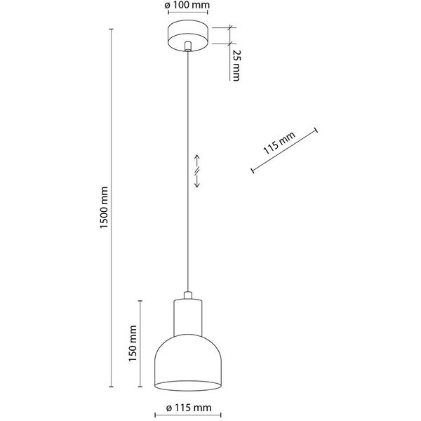 Φωτιστικό κρεμαστό TK Lighting Cairo 4894 1x15W E27 μαύρο/ξύλινο