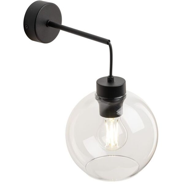 TK Lighting Cubus 10245 απλίκα τοίχου 1x15W E27 διαφανές/μαύρο