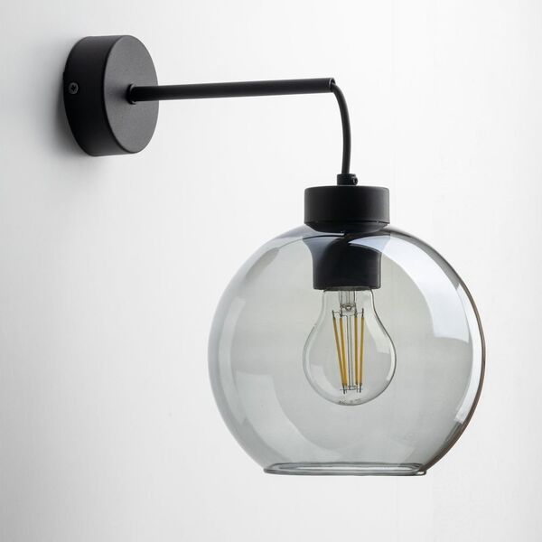 TK Lighting Cubus 10243 απλίκα τοίχου λάμπα 1x15W E27 γραφίτης/μαύρο