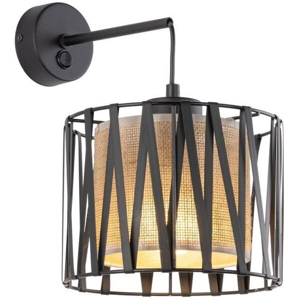 TK Lighting Harmony 5950 απλίκα τοίχου 1x15W E27 μαύρο/γιούτα