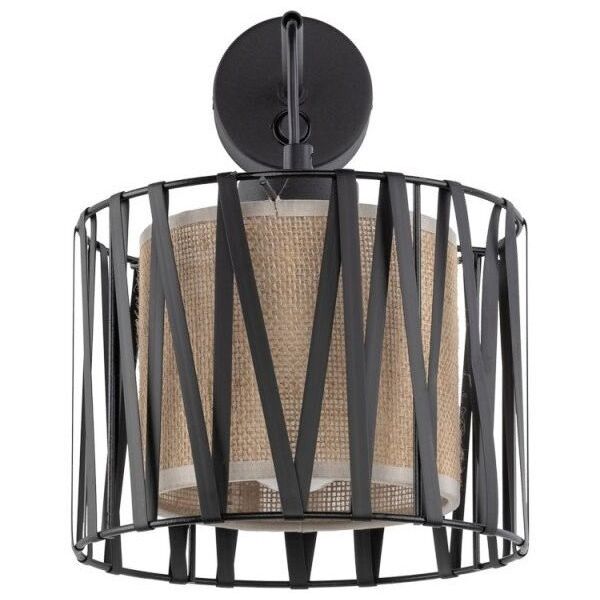 TK Lighting Harmony 5950 απλίκα τοίχου 1x15W E27 μαύρο/γιούτα