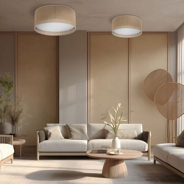 TK Lighting Juta 5798 πλαφονιέρα οροφής 2x15W E27 γιούτα/λευκό