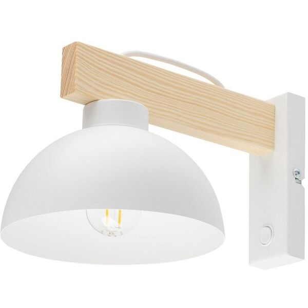 TK Lighting Όσλο 4962 απλίκα φωτιστικό τοίχου 1x15W E27 λευκό/ξύλινο