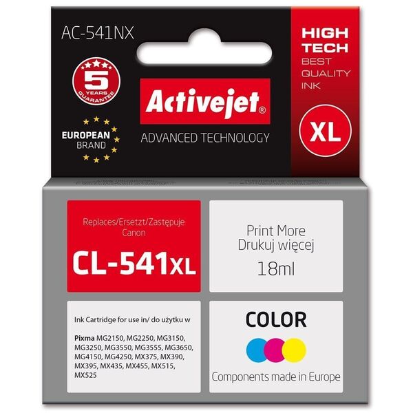 Activejet AC-541NX Μελάνι (συμβατό Canon CL-541XL| Supreme| 18 ml| μπλε, κίτρινο, ματζέντα)