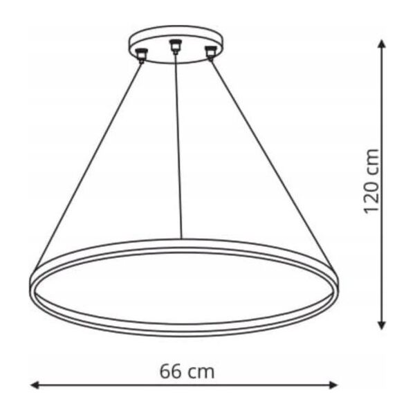 Lampa wisząca Light Prestige Light Prestige Ring LP-909/1P M BK CCT lampa wisząca zwis 1x35W LED CCT 3000K 2400 lm czarna