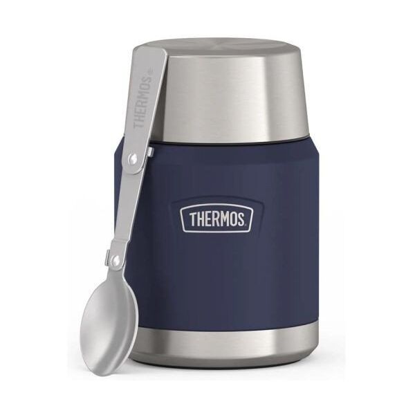 Termos na jedzenie z składany z łyżką i kubkiem Thermos 0,47l - niebieski