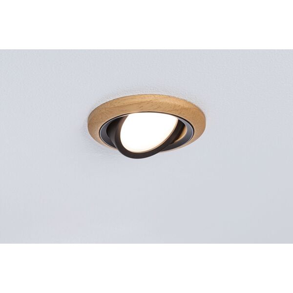 Σετ ενσωματωμένων φωτιστικών LANATI COIN LED 3X 6W 470lm 84mm 2700K IP20 230V ξύλο / μαύρο / αλουμίνιο