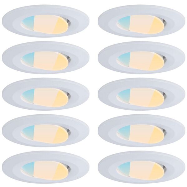 Σετ ενσωματωμένων φωτιστικών CALLA LED 10x5W 430lm στρογγυλό ρυθμιζόμενο 3000/4000/6500K IP65 230V λευκό ματ