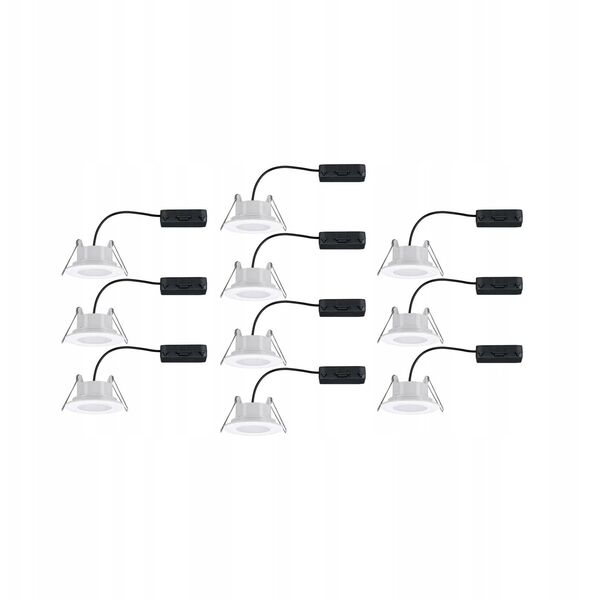 Σετ ενσωματωμένων φωτιστικών CALLA LED 10x5W 430lm στρογγυλό ρυθμιζόμενο 3000/4000/6500K IP65 230V λευκό ματ