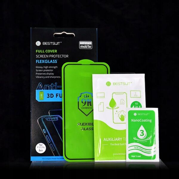 Υβριδικό γυαλί Bestsuit Flexible 5D Full Glue για Samsung Galaxy S24FE μαύρο