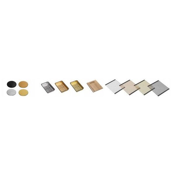 QUADRON | LOGAN 120 | γρανιτένιος νεροχύτης κουζίνας BLACK DIAMOND + ZŁOTO PVD | διάσταση: 76 x 45 x 23,5 cm | 2-θέσιος υποκαθήμενος | ελάχιστο πλάτος ντουλαπιού: 80 cm