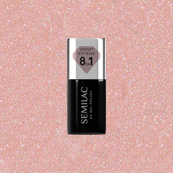 SEMILAC Smart Extend Υβριδικό βερνίκι Glitter Soft Beige αρ. 804 7 ml