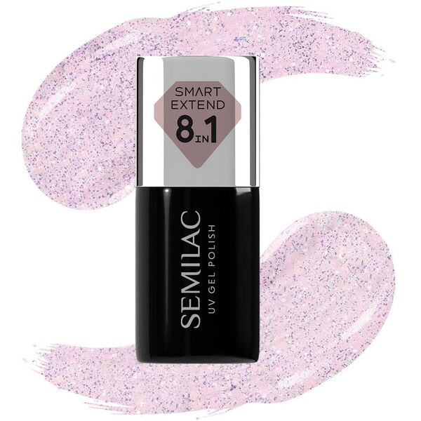 SEMILAC Smart Extend Υβριδικό βερνίκι Glitter Delicate Pink αρ. 806 7 ml