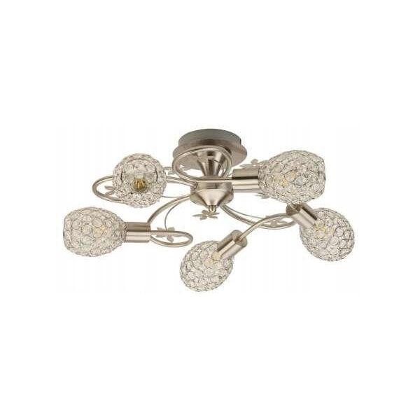 Φωτιστικό οροφής Krislamp Krislamp Bella KR 371-5PL πλαφονιέρα φωτιστικό οροφής 5x40W E14 σατινέ