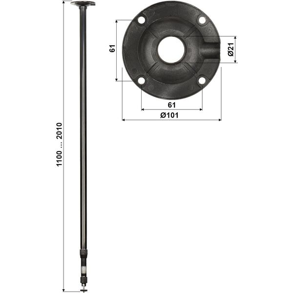 ΤΗΛΕΣΚΟΠΙΚΗ ΒΑΣΗ ΟΡΟΦΗΣ ΚΑΜΕΡΑΣ BR-100X200-B