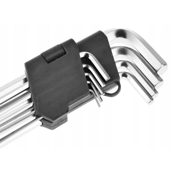 Zestaw kluczy IMBUS typ L 9el., (1,5, 2, 2,5, 3, 4, 5, 6, 8, 10mm)