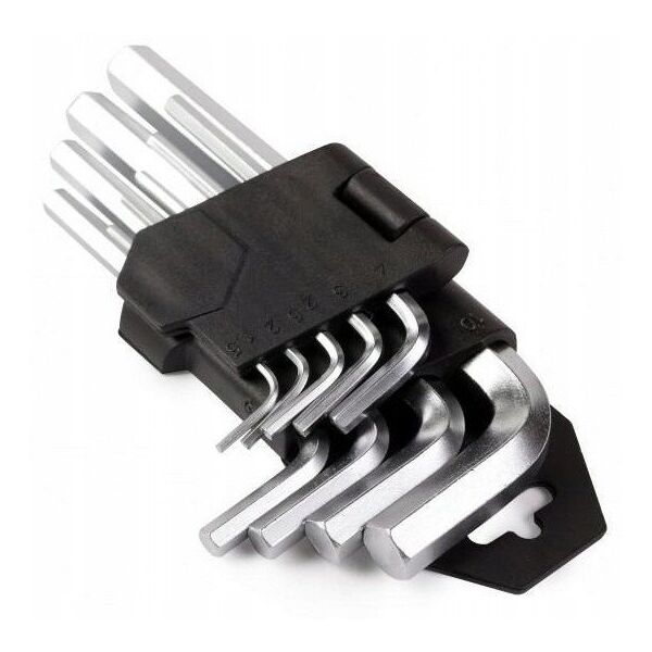 Zestaw kluczy IMBUS typ L 9el., (1,5, 2, 2,5, 3, 4, 5, 6, 8, 10mm)