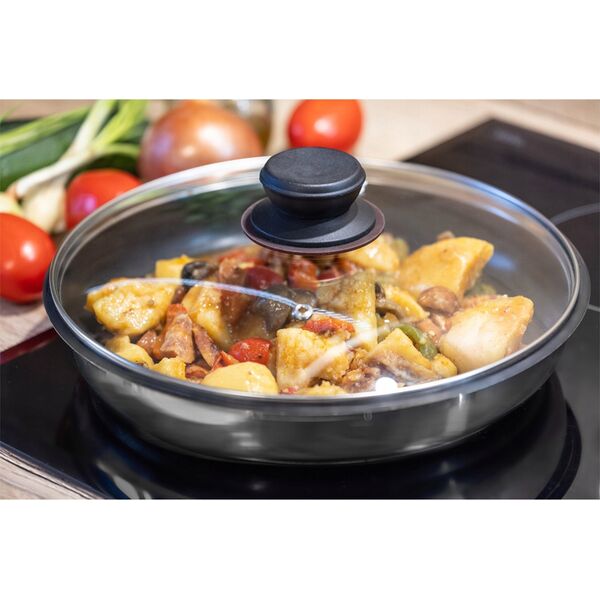 POKRYWKA SZKLANA Z GUMKĄ 24CM BR-0831
