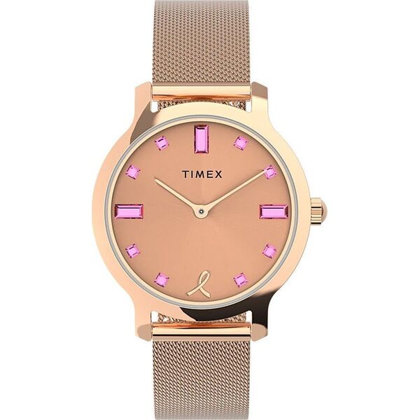 Zegarek Timex Zegarek damski Timex TW2V52800 różowe złoto