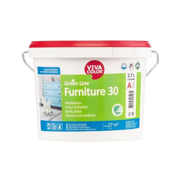 VivaColor ΧΡΩΜΑ ΠΡΑΣΙΝΗ ΓΡΑΜΜΗ ΕΠΙΠΛΩΝ 30 A 2,7L