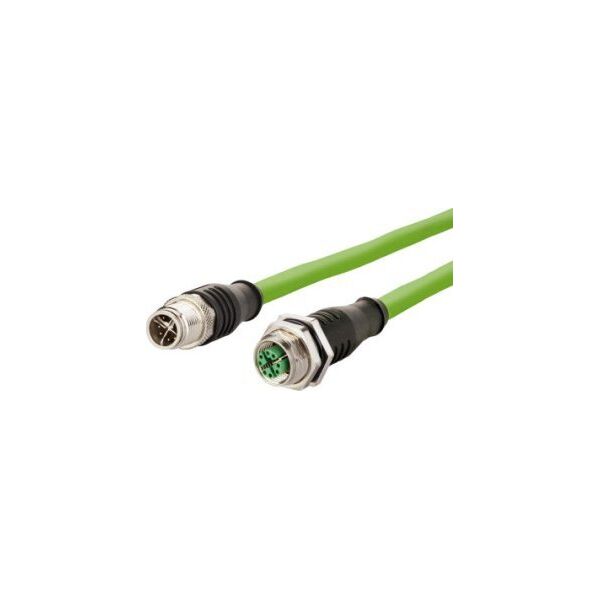 Metz Kabel połączeniowy METZ CONNECT M12 żeński-męski, 8-biegunowy, kodowany X, prosty-prawy, 1 m