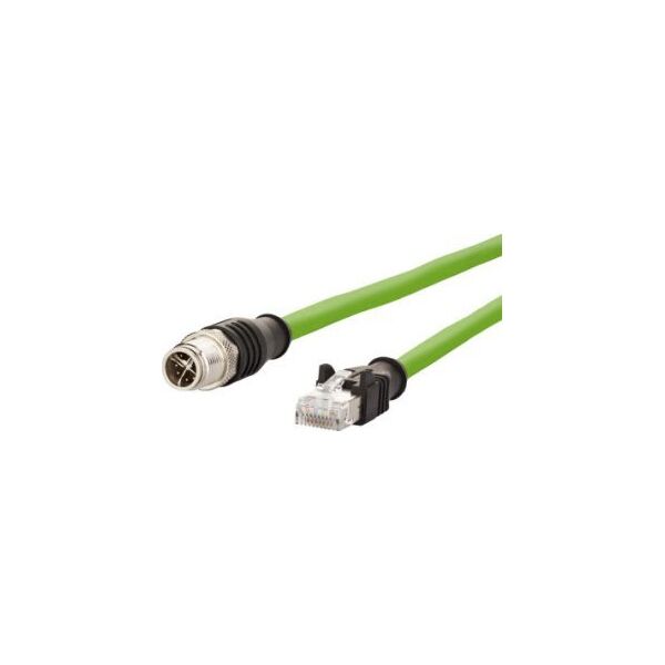 Metz Kabel połączeniowy METZ CONNECT M12 męski-RJ45 męski, 8-stykowy kodowany X, 2 m