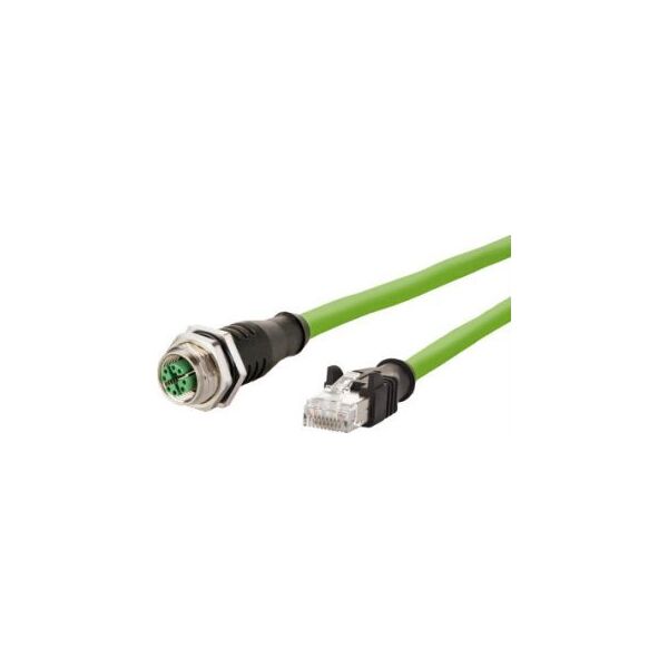 Metz Kabel połączeniowy METZ CONNECT M12 żeński-RJ45 męski, 8-biegunowy, kodowany X, przelotowy, 2 m