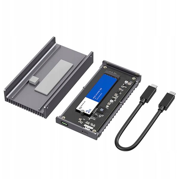 0 TB DataFlash USB4 SSD, περίβλημα για NVMe PCIe SSD USB4 (40 Gbit/s), συμβατό με Thunderbolt 3&4 και USB4 & USB-C θύρες, USB4 (USB-C) ομοαξονικό καλώδιο, 2'800 MB/s, USB-C