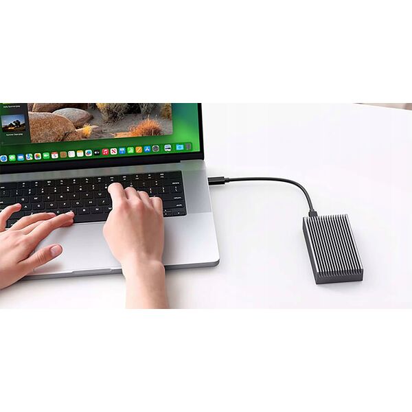 0 TB DataFlash USB4 SSD, περίβλημα για NVMe PCIe SSD USB4 (40 Gbit/s), συμβατό με Thunderbolt 3&4 και USB4 & USB-C θύρες, USB4 (USB-C) ομοαξονικό καλώδιο, 2'800 MB/s, USB-C