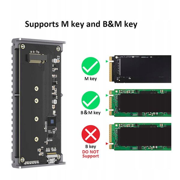 0 TB DataFlash USB4 SSD, περίβλημα για NVMe PCIe SSD USB4 (40 Gbit/s), συμβατό με Thunderbolt 3&4 και USB4 & USB-C θύρες, USB4 (USB-C) ομοαξονικό καλώδιο, 2'800 MB/s, USB-C