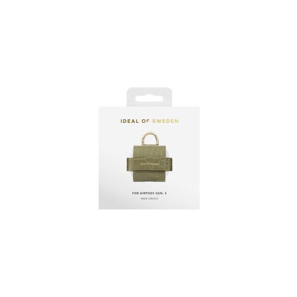 Słuchawki - Ideal of Sweden Etui na słuchawki Flo AirPods Bag Gen 3 Sage Croco