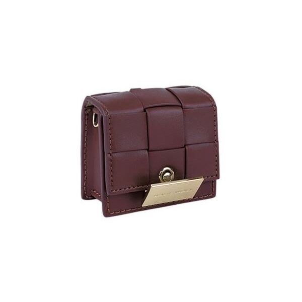 Ideal of Sweden Braided Mini AirPods Bag Burgundy uniwersalne