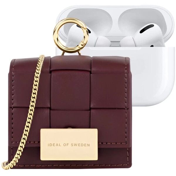 Ideal of Sweden Braided Mini AirPods Bag Burgundy uniwersalne