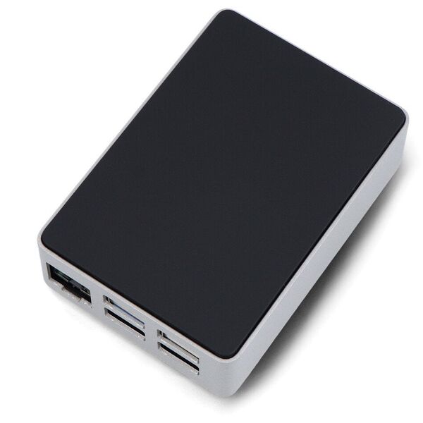 Obudowa do Raspberry Pi 5 - aluminiowa - srebrno-czarna - Flirc}