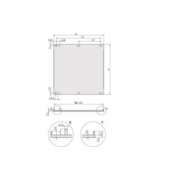 U-PANEL PRZEDNI 2U 28HP EMC W.PIN