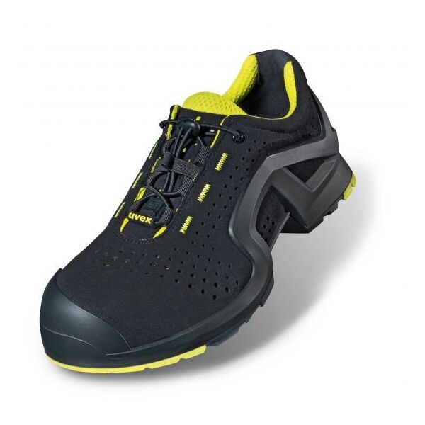 Uvex 85142, Unisex, Adult, Safety shoes, Lime, Black, P, S1, ESD, SRC, Speed laces