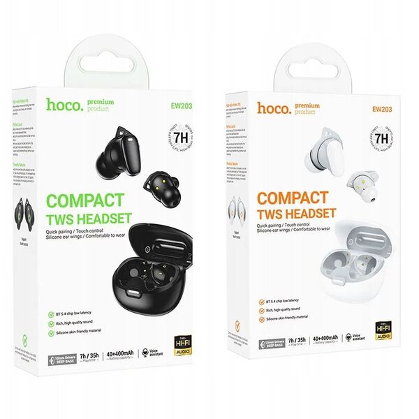 HOCO ασύρματα ακουστικά bluetooth TWS EW203 λευκά
