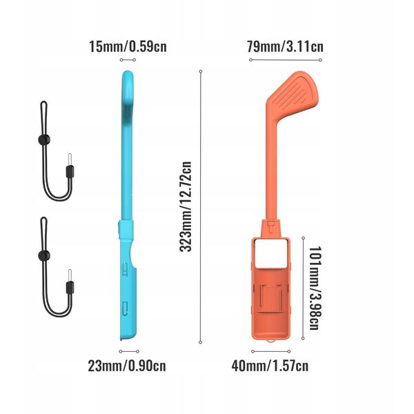 2x Μπαστούνι Γκολφ Golf Joy-con Nintendo Switch 2 / Nsw 2 / Μπλε και Πορτοκαλί / JYS-ns2265