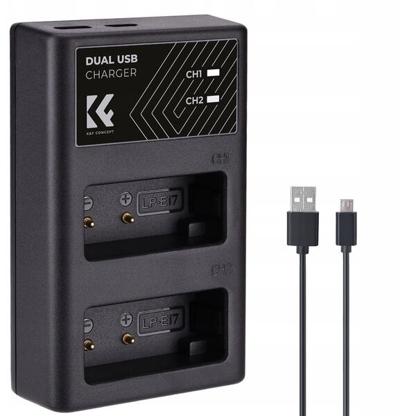 Διπλός Φορτιστής Usb Για Lp-e17 Lpe17 Canon Eos Rp M3 M5 M6 77d 800d 8000d / Kf28.0008