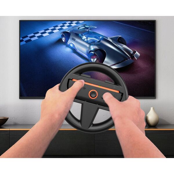 2x Τιμόνι Λαβή Για Joy-con Για Nintendo Switch 2 Nsw2 Για Mario Kart / 2x Μαύρο / JYS-ns226