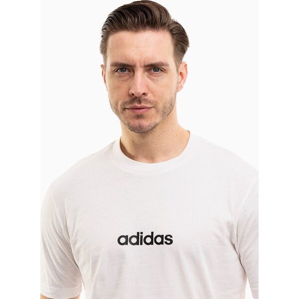 Koszulka męska adidas Essentials Linear Single biała JE9000 2XL